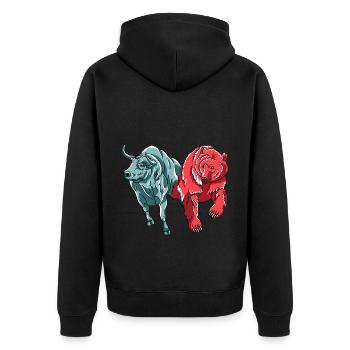 Bull Vs. Bear Crypto Chart Crypto Crypto-monnaie Hodler - Veste à capuche bio Premium Unisexe - noir - Dos - Nico (187cm)
