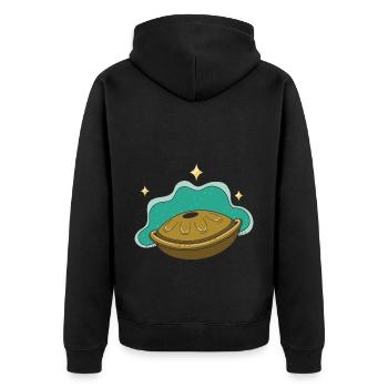 Handpan Music Instrument Gift - Unisex Premium Organic Zip Hoodie - black - Back - Nico (187cm)