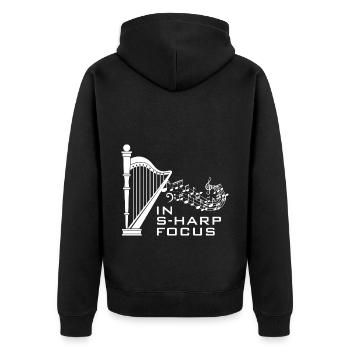 Conception de harpe pour harpiste et joueur de harpe - Veste à capuche bio Premium Unisexe - noir - Dos - Nico (187cm)