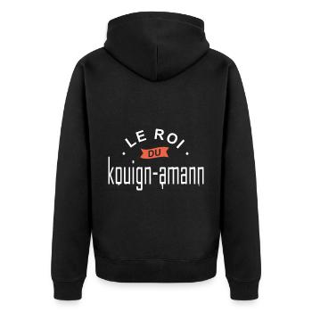 roi du kouign amann Chef patisserie bretagne - Veste à capuche bio Premium Unisexe - noir - Dos - Nico (187cm)
