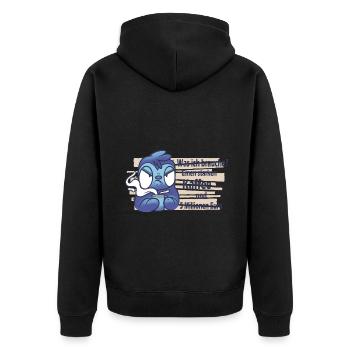 Faultier mit Kaffee: Lustiger Spruch - Unisex Premium Bio Zip Hoodie - Schwarz - Hinten - Nico (187cm)