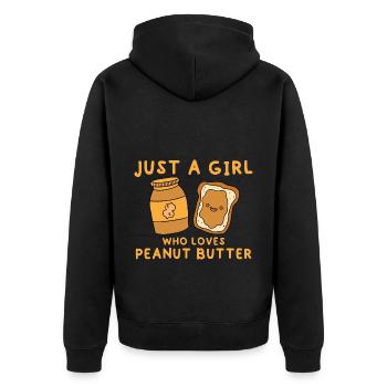 Erdnussbutter Peanut Butter Marmelade Geschenk - Unisex Premium Bio Zip Hoodie - Schwarz - Hinten - Nico (187cm)