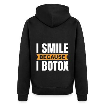 Botox - Unisex Premium Bio Zip Hoodie - Schwarz - Hinten - Nico (187cm)