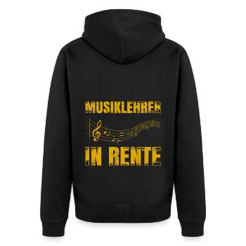 Musiklehrer In Rente Geschenk - Unisex Premium Bio Zip Hoodie - Schwarz - Hinten - Nico (187cm)