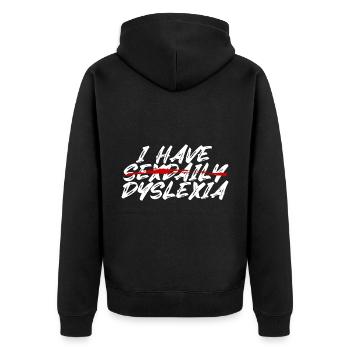 I Have Sexdaily Dyslexia - Unisex Premium Organic Zip Hoodie - black - Back - Nico (187cm)