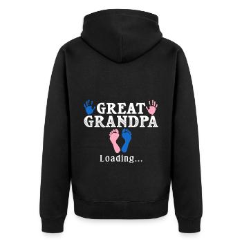 Urgroßvater Opa Uropa Urgroßeltern Großvater - Unisex Premium Bio Zip Hoodie - Schwarz - Hinten - Nico (187cm)