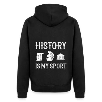 Geschichte Lehrer Lektion Professor Historiker - Unisex Premium Bio Zip Hoodie - Schwarz - Hinten - Nico (187cm)