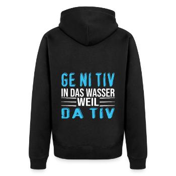 Deutschlehrer - Unisex Premium Bio Zip Hoodie - Schwarz - Hinten - Nico (187cm)