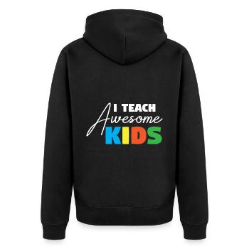Enseignant Enseignant Enseignant école primaire Enseignant d’école - Veste à capuche bio Premium Unisexe - noir - Dos - Nico (187cm)
