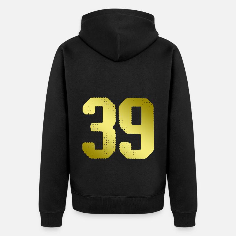 Maillot 39 Numéro - Veste à capuche bio Premium Unisexe - noir