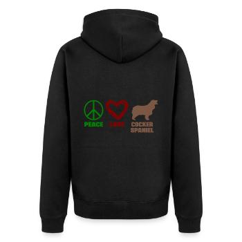Chocolat Cocker Épagneul Maman Paix Amour - Veste à capuche bio Premium Unisexe - noir - Dos - Nico (187cm)