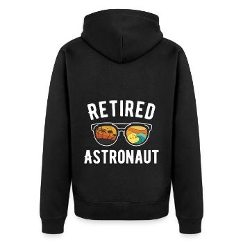 Astronaut im Ruhestand Beach Bum - Unisex Premium Bio Zip Hoodie - Schwarz - Hinten - Nico (187cm)