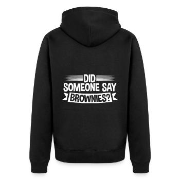 Did Someone Say Brownies 4 - Unisex Premium Organic Zip Hoodie - black - Back - Nico (187cm)