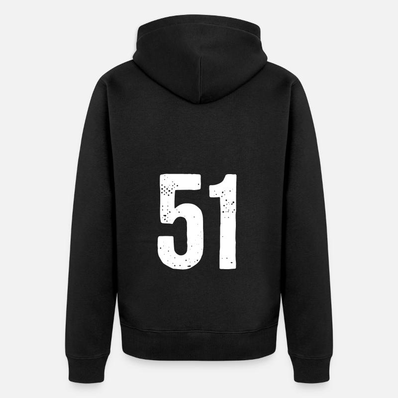 51 Numéros Blanc - Veste à capuche bio Premium Unisexe - noir