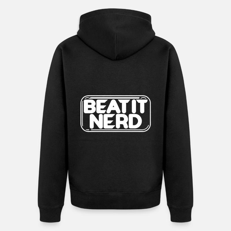 Beat it Nerd 17 - Unisex Premium Bio Zip Hoodie - Schwarz