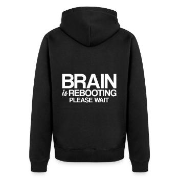Le cerveau redémarre s’il vous plaît attendez - Veste à capuche bio Premium Unisexe - noir - Dos - Nico (187cm)