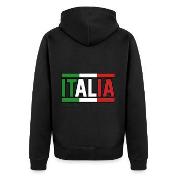 Italia Italian Italian Italy - Unisex Premium Organic Zip Hoodie - black - Back - Nico (187cm)