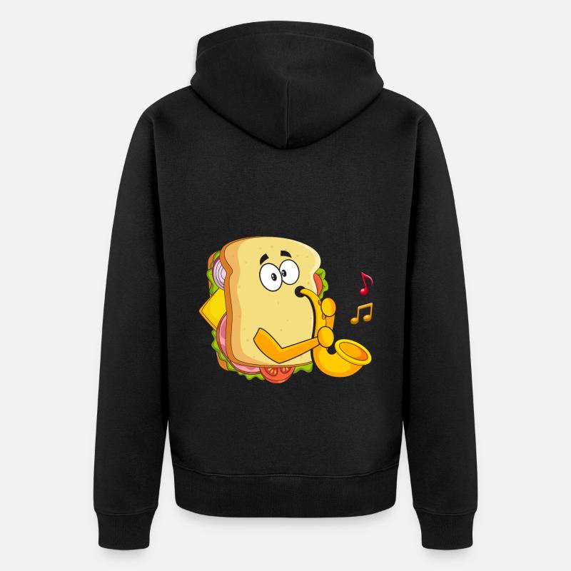 Saxophoniste Saxophone Fromage Musiciens - Veste à capuche bio Premium Unisexe - noir