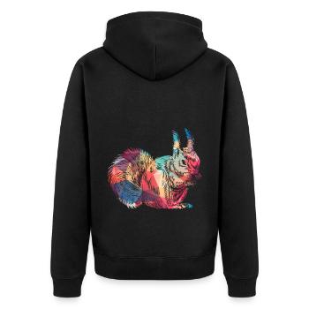 Écureuil coloré Art Retro Rongeur - Veste à capuche bio Premium Unisexe - noir - Dos - Nico (187cm)