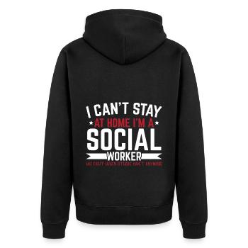 Ich bin eine Sozialarbeiterin Job Beruf Sozialhilf - Unisex Premium Bio Zip Hoodie - Schwarz - Hinten - Nico (187cm)