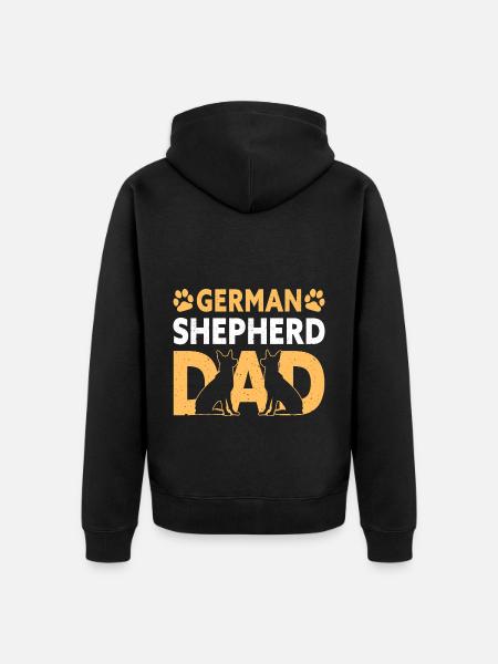 German Shepherd Dad Father - Unisex Premium Organic Zip Hoodie - black