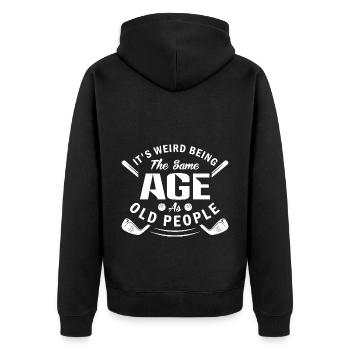 Großvater Papa Amateur Golf Humor Opa Alt - Unisex Premium Bio Zip Hoodie - Schwarz - Hinten - Nico (187cm)