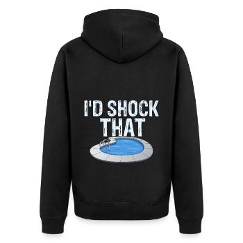 Pool Guy Design for PoolBoy and Pool Cleaner - Unisex Premium Organic Zip Hoodie - black - Back - Nico (187cm)