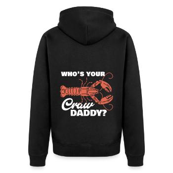 Who's Your Craw Daddy Funny Crawfish Crayfish - Unisex Premium Bio Zip Hoodie - Schwarz - Hinten - Nico (187cm)