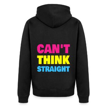 Can't Think Straight Pansexual LGBT Pan Pride - Unisex Premium Organic Zip Hoodie - black - Back - Nico (187cm)