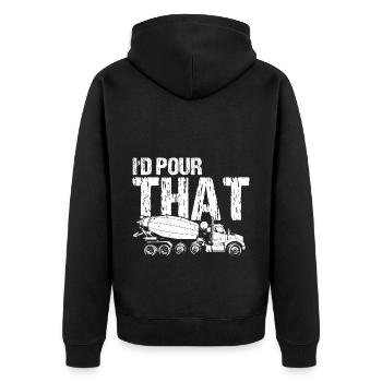 Concrete builder design for construction workers and construction site - Unisex Premium Organic Zip Hoodie - black - Back - Nico (187cm)