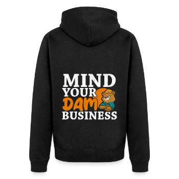 of your dam business Wildlife Animal - Unisex Premium Organic Zip Hoodie - black - Back - Nico (187cm)