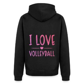 J’adore le volleyball - Veste à capuche bio Premium Unisexe - noir - Dos - Nico (187cm)