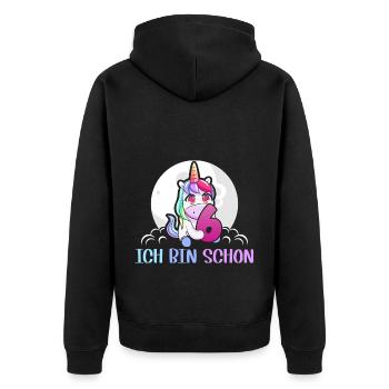 Ich bin schon 6 Geburstag - Unisex Premium Bio Zip Hoodie - Schwarz - Hinten - Nico (187cm)