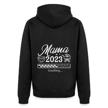 Future maman 2023 Chargement de la mère enceinte - Veste à capuche bio Premium Unisexe - noir - Dos - Nico (187cm)