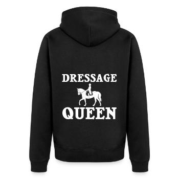 Dressage Riding Horse Training Dressage - Unisex Premium Organic Zip Hoodie - black - Back - Nico (187cm)