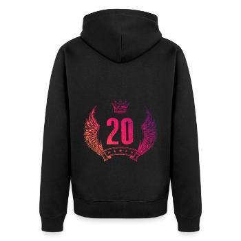 Couronne de 20 chiffres - Veste à capuche bio Premium Unisexe - noir - Dos - Nico (187cm)
