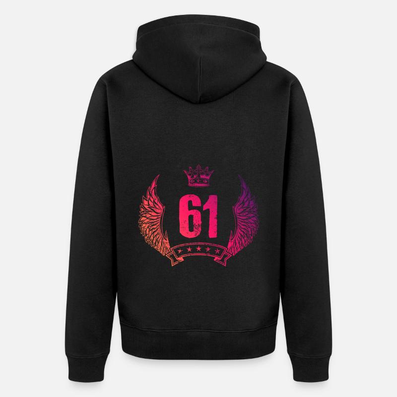 61 Couronne numérique - Veste à capuche bio Premium Unisexe - noir