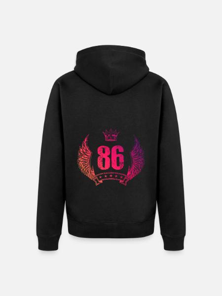86 Couronne numérique - Veste à capuche bio Premium Unisexe - noir
