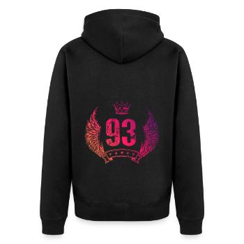 93 Couronne numérique - Veste à capuche bio Premium Unisexe - noir - Dos - Nico (187cm)
