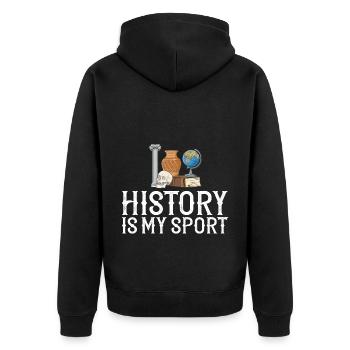 Geschichte Lehrer Lektion Professor Historiker - Unisex Premium Bio Zip Hoodie - Schwarz - Hinten - Nico (187cm)