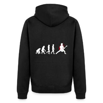Basse Guitariste Musicien Bassiste Evolution - Veste à capuche bio Premium Unisexe - noir - Dos - Nico (187cm)