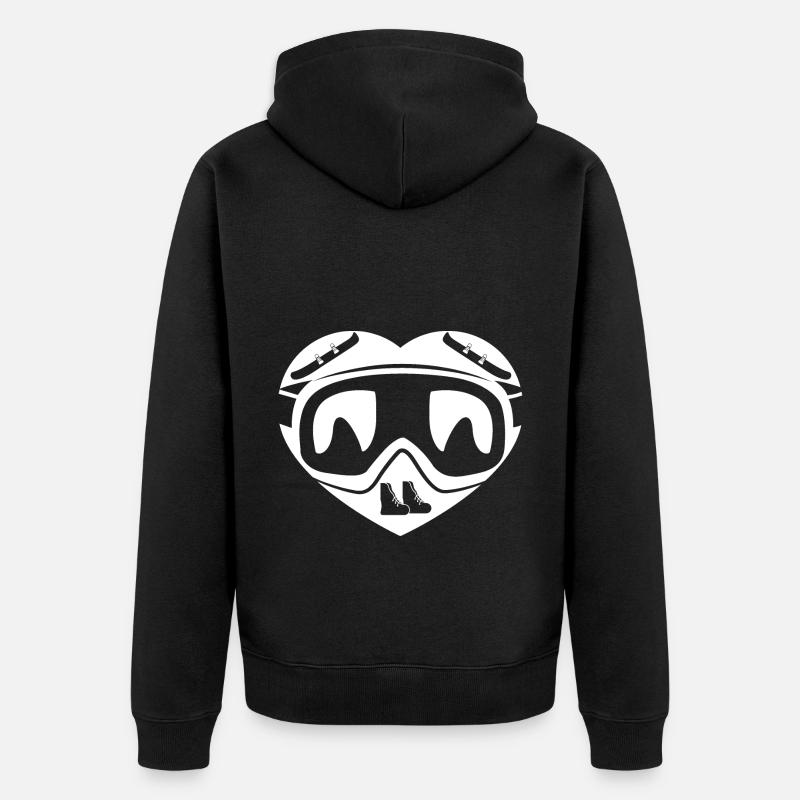 Heart - Snowboard - (2) - Veste à capuche bio Premium Unisexe - noir