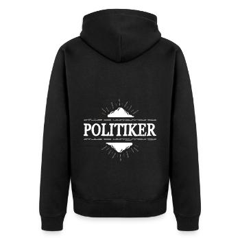 Politiker Beruf - Unisex Premium Bio Zip Hoodie - Schwarz - Hinten - Nico (187cm)
