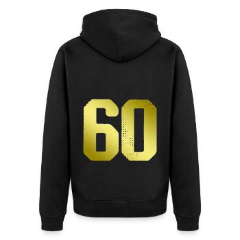 Maillot 60 numéros - Veste à capuche bio Premium Unisexe - noir - Dos - Nico (187cm)