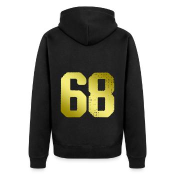 68 Maillot numéro - Veste à capuche bio Premium Unisexe - noir - Dos - Nico (187cm)