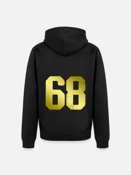 68 Maillot numéro - Veste à capuche bio Premium Unisexe - noir