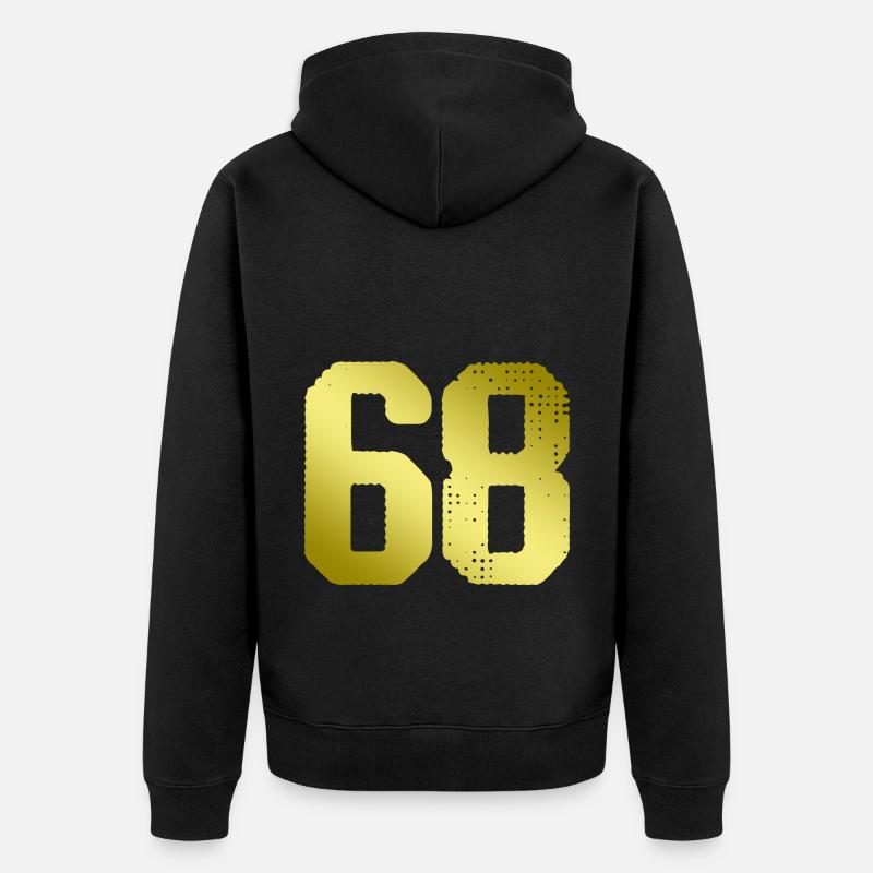 68 Maillot numéro - Veste à capuche bio Premium Unisexe - noir