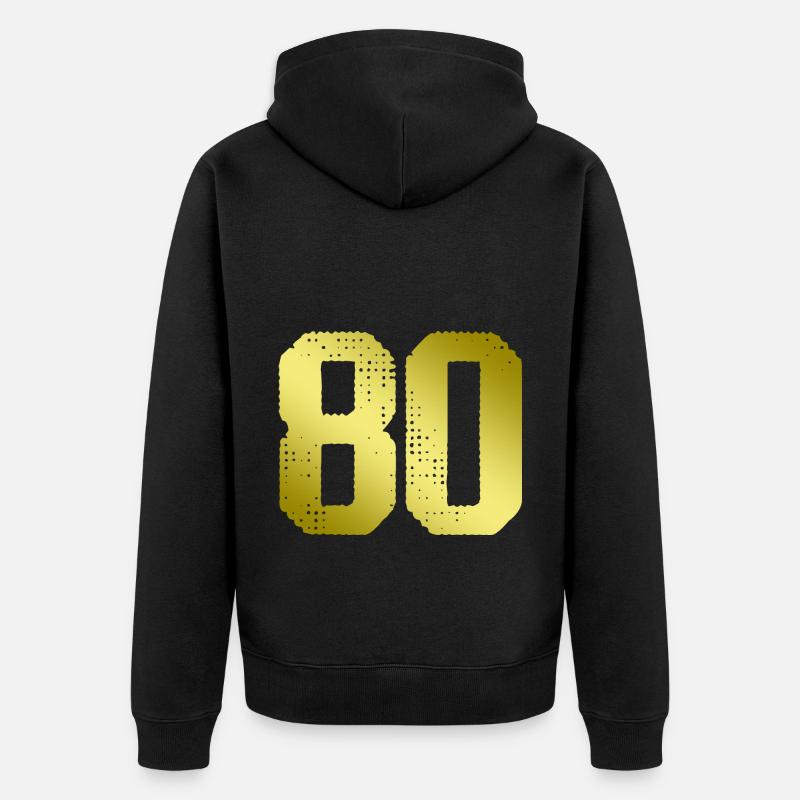 Maillot 80 numéro - Veste à capuche bio Premium Unisexe - noir