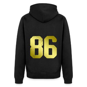maillot numéro 86 - Veste à capuche bio Premium Unisexe - noir - Dos - Nico (187cm)
