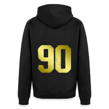 90 number jersey - Unisex Premium Organic Zip Hoodie - black - Back - Nico (187cm)